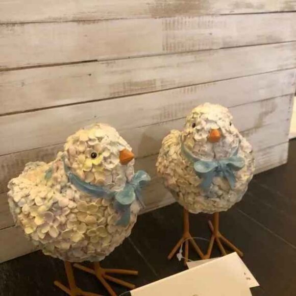Set of 2 Floral Chicks with Ribbon Accent by Valerie New from QVC - Picture 2 of 6